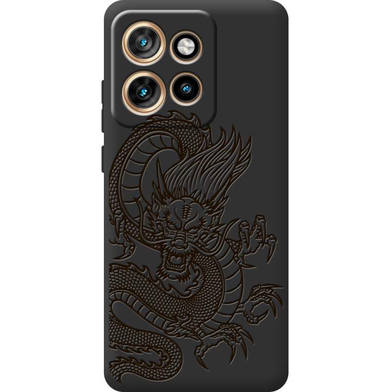 Чорний чохол BoxFace Motorola Edge 50 Neo Chinese Dragon