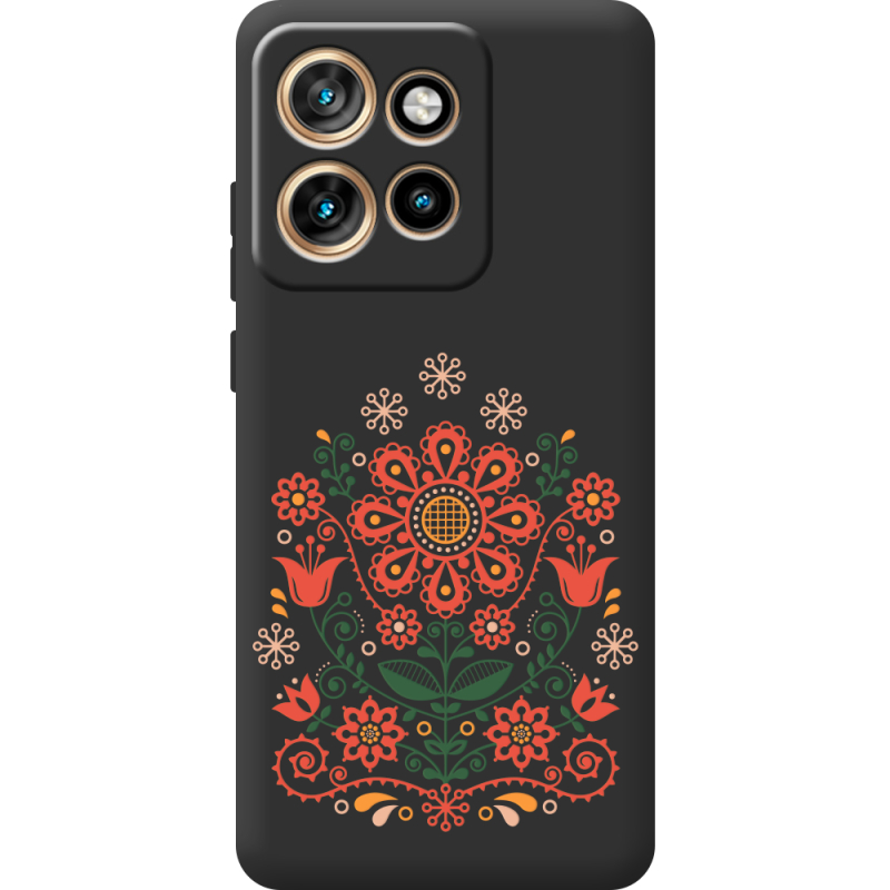 Чорний чохол BoxFace Motorola Edge 50 Neo Ukrainian Ornament