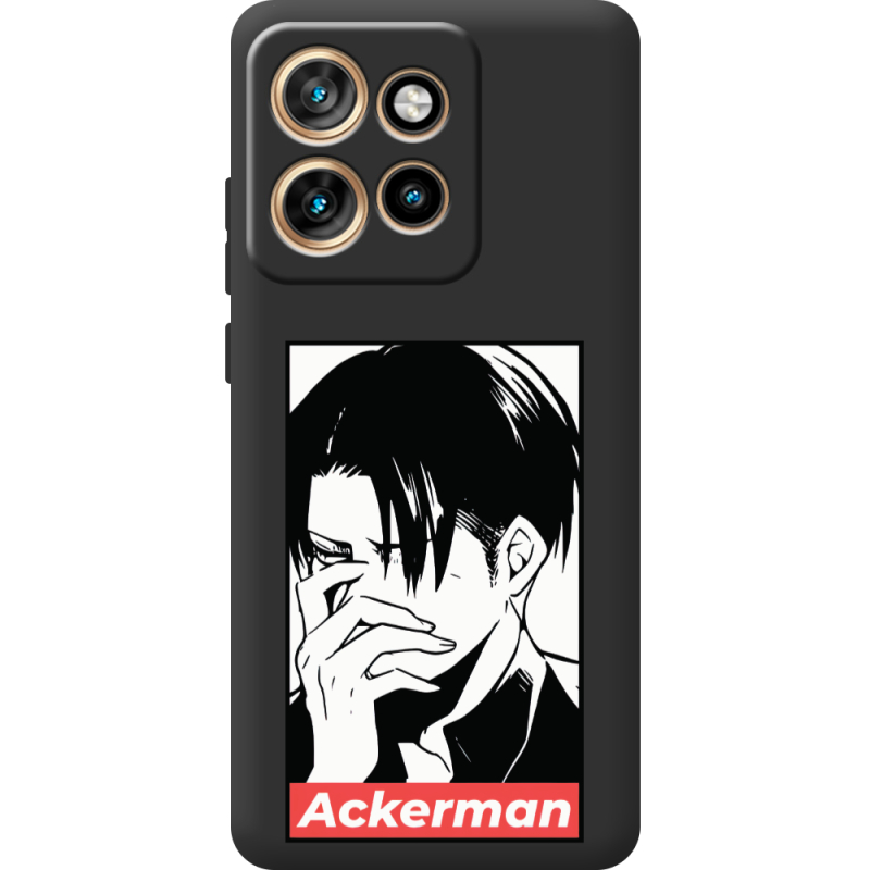 Чорний чохол BoxFace Motorola Edge 50 Neo Attack On Titan - Ackerman