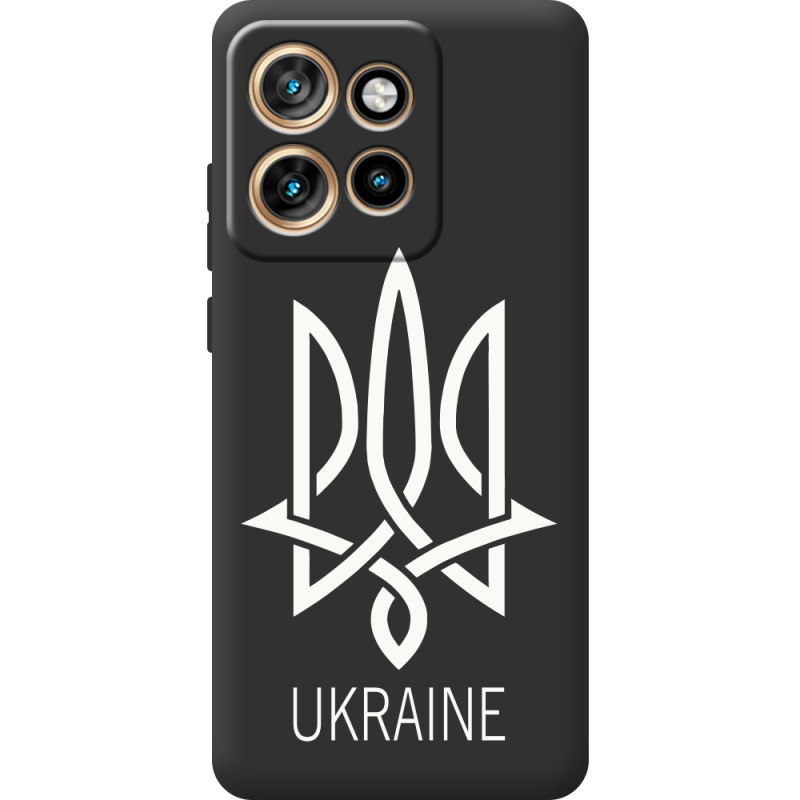 Чорний чохол BoxFace Motorola Edge 50 Neo Тризуб монограмма ukraine