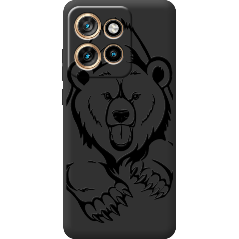 Чорний чохол BoxFace Motorola Edge 50 Neo Grizzly Bear