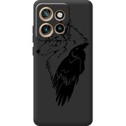 Чорний чохол BoxFace Motorola Edge 50 Neo Wolf and Raven