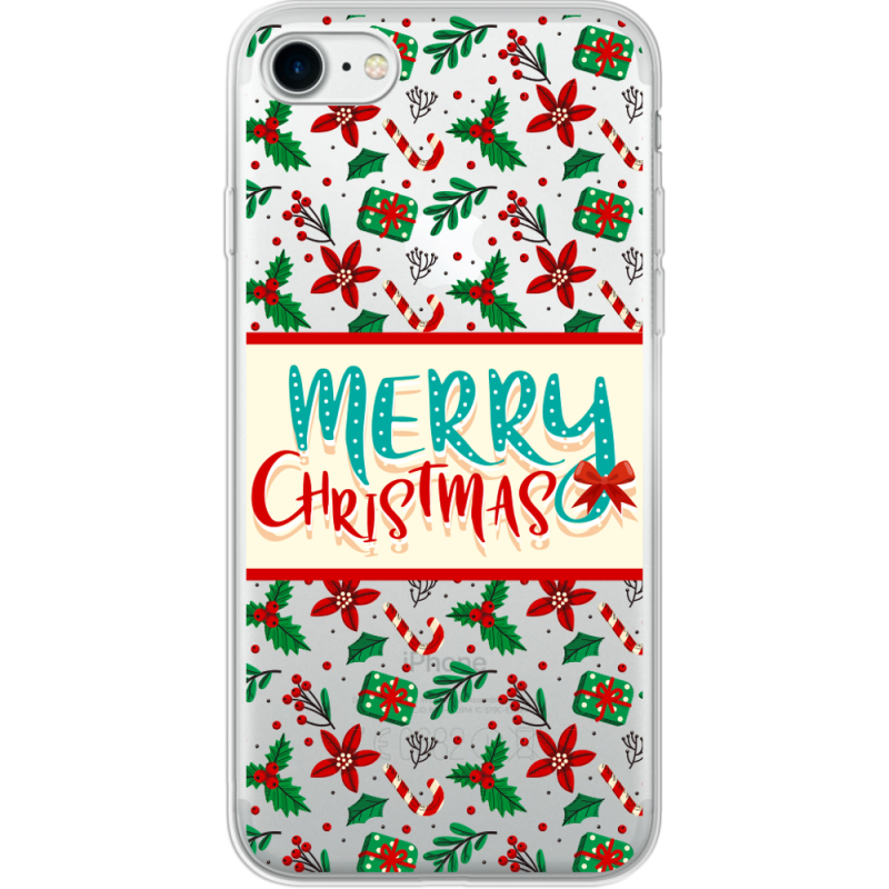 Прозрачный чехол Uprint Apple iPhone 7/8 Vintage Christmas Pattern