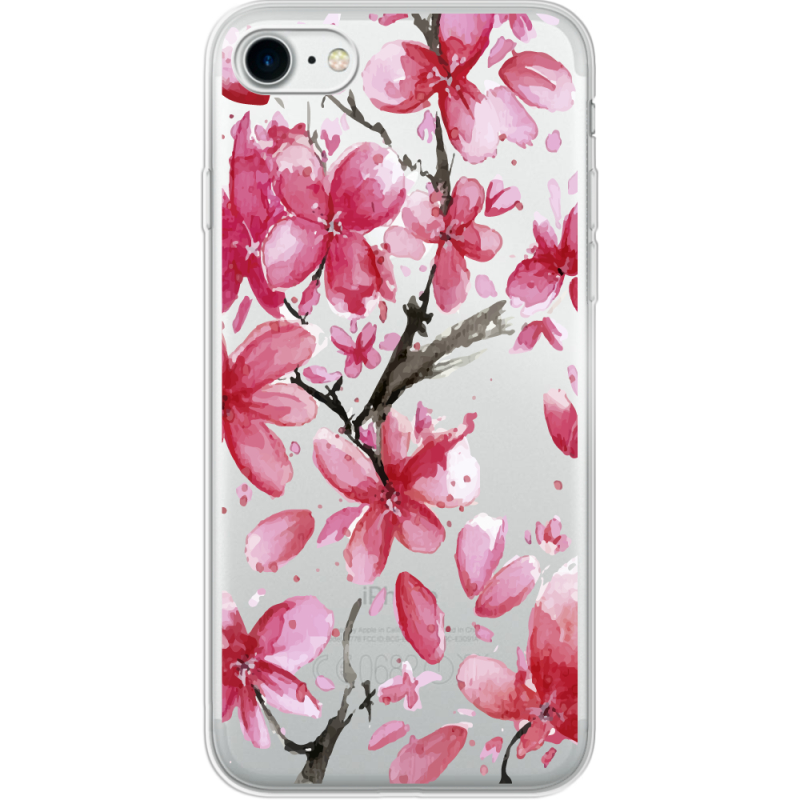 Прозрачный чехол Uprint Apple iPhone 7/8 Pink Magnolia