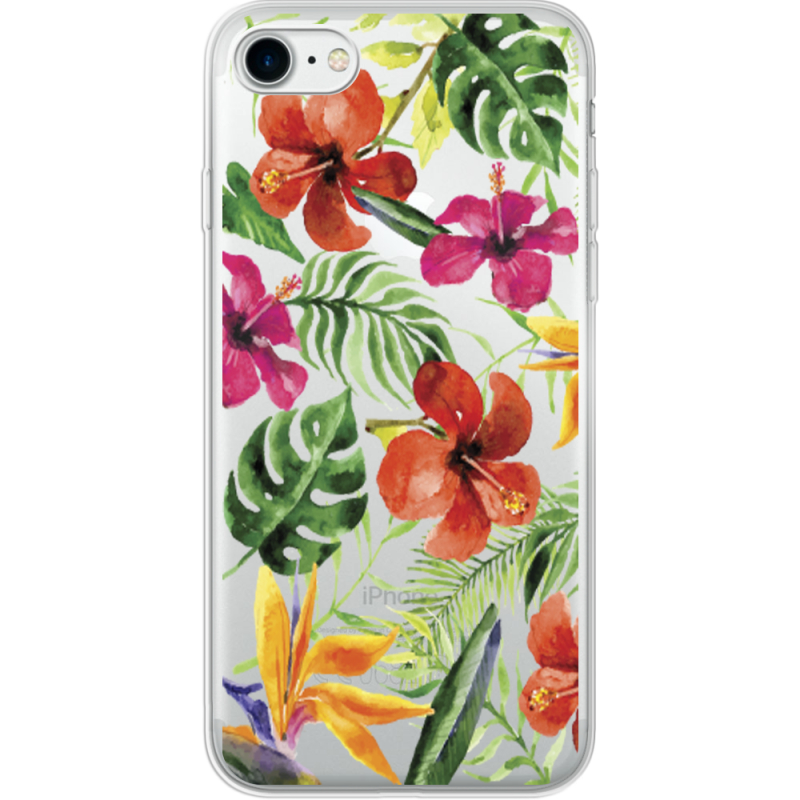 Прозрачный чехол Uprint Apple iPhone 7/8 Tropical Flowers