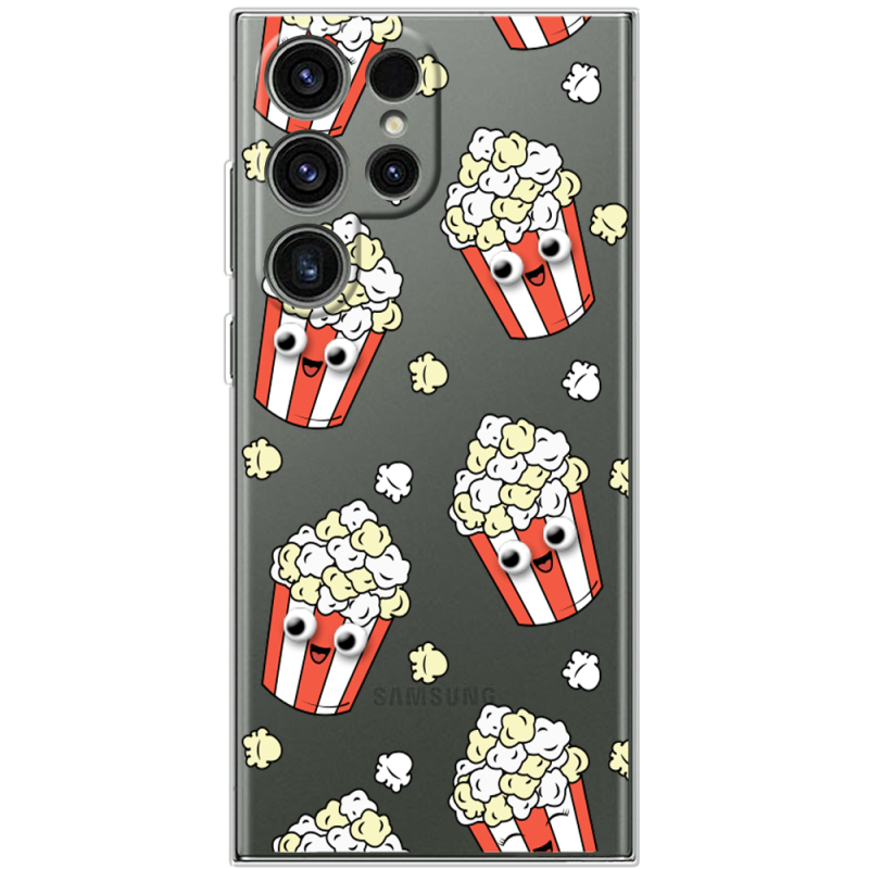 Прозорий чохол BoxFace Samsung Galaxy S25 Ultra с 3D-глазками Popcorn