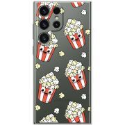 Прозорий чохол BoxFace Samsung Galaxy S25 Ultra с 3D-глазками Popcorn
