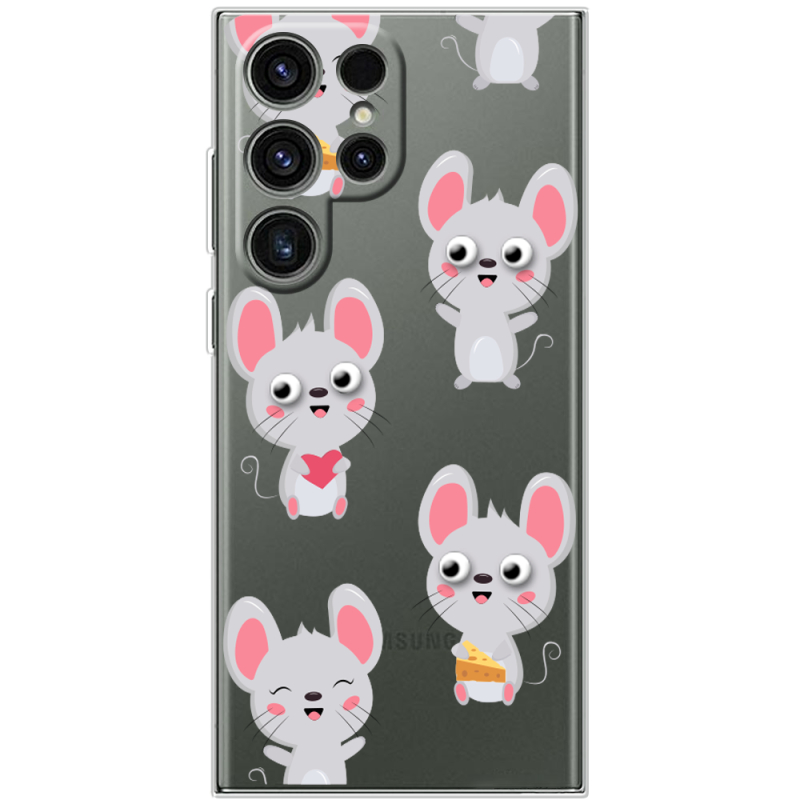 Прозорий чохол BoxFace Samsung Galaxy S25 Ultra с 3D-глазками Mouse
