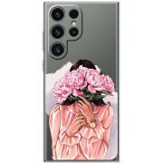 Прозорий чохол BoxFace Samsung Galaxy S25 Ultra Девушка с Пионами