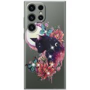 Чохол зі стразами Samsung Galaxy S25 Ultra Cat in Flowers