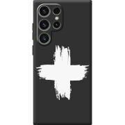 Чорний чохол BoxFace Samsung Galaxy S25 Ultra Білий хрест ЗСУ