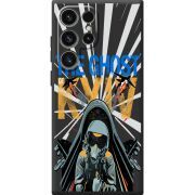Чорний чохол BoxFace Samsung Galaxy S25 Ultra Привид Києва в дії