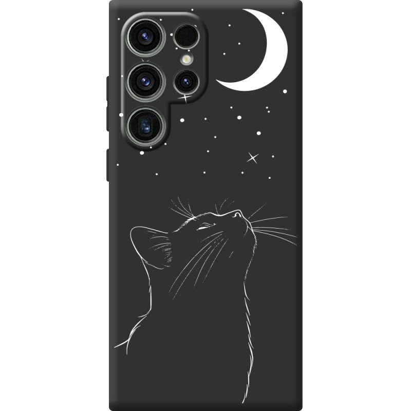 Чорний чохол BoxFace Samsung Galaxy S25 Ultra Місячний кіт