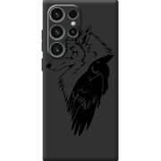 Чорний чохол BoxFace Samsung Galaxy S25 Ultra Wolf and Raven