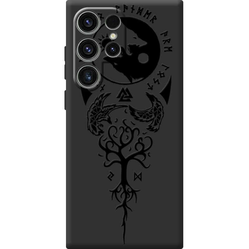 Чорний чохол BoxFace Samsung Galaxy S25 Ultra Hugin and Munin
