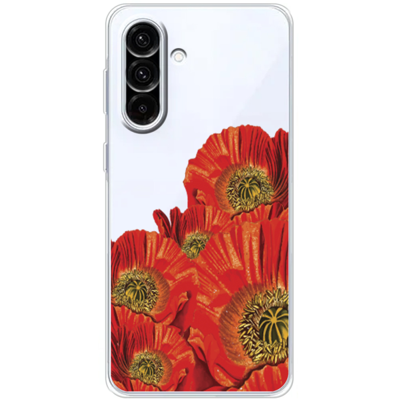 Прозорий чохол BoxFace Samsung Galaxy A36 5G (A366) Red Poppies