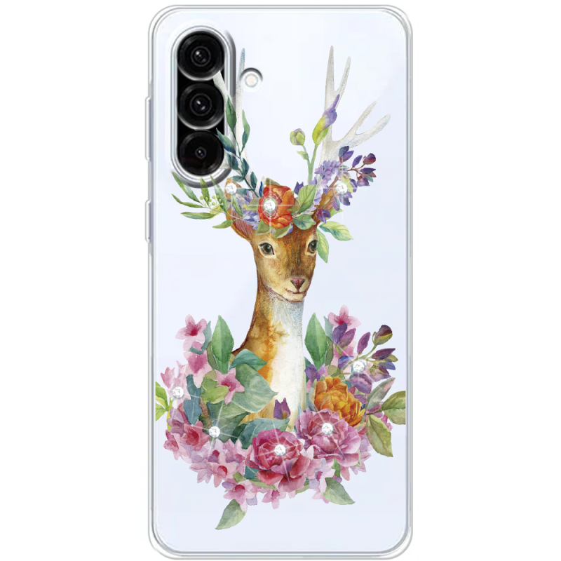 Чохол зі стразами Samsung Galaxy A36 5G (A366) Deer with flowers