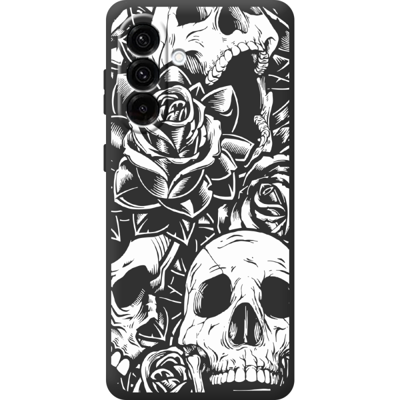 Чорний чохол BoxFace Samsung Galaxy A36 5G (A366) Skull and Roses