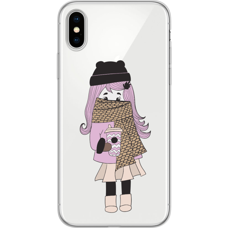 Прозрачный чехол Uprint Apple iPhone X Winter Morning Girl