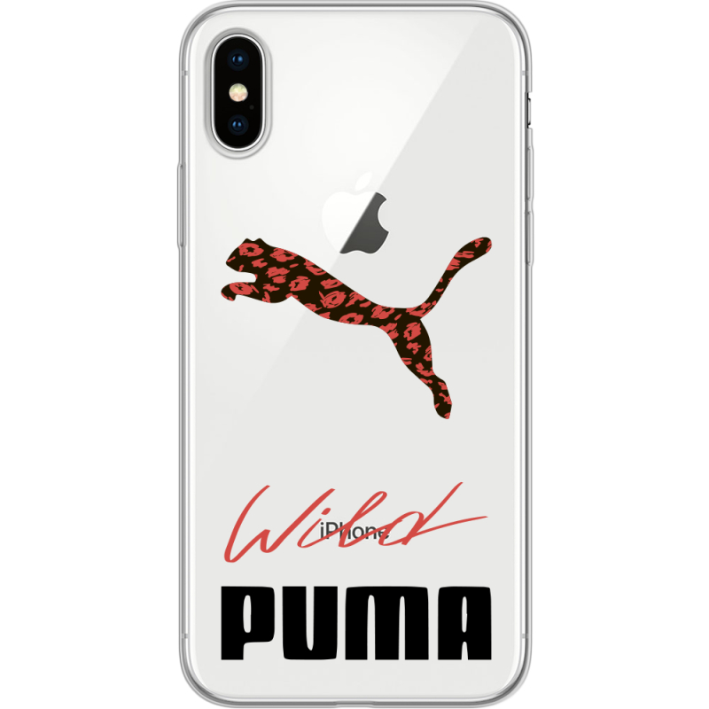 Прозрачный чехол Uprint Apple iPhone X Wild Cat