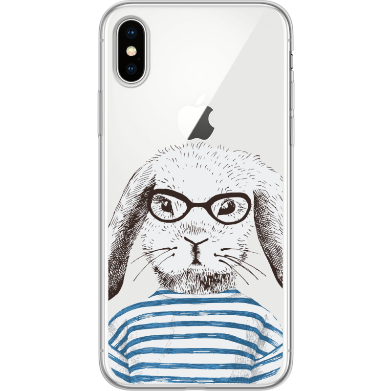 Прозрачный чехол Uprint Apple iPhone X MR. Rabbit