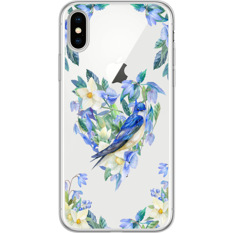 Прозрачный чехол Uprint Apple iPhone X Spring Bird