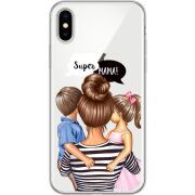 Прозрачный чехол Uprint Apple iPhone X Super Mama