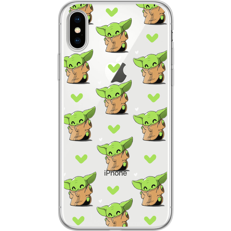 Прозрачный чехол Uprint Apple iPhone X Pattern Baby Yoda