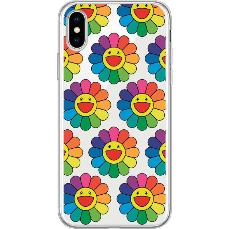 Прозрачный чехол Uprint Apple iPhone X Hippie Flowers