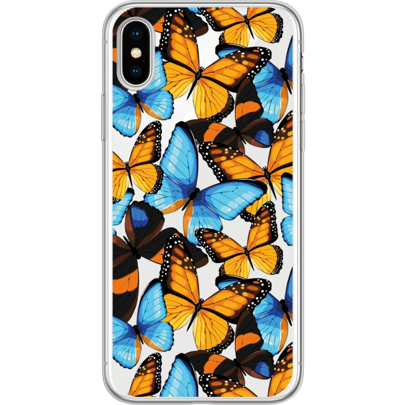Прозрачный чехол Uprint Apple iPhone X Butterfly Morpho