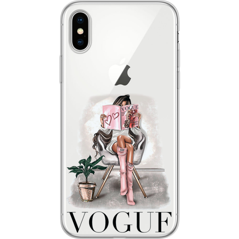 Прозрачный чехол Uprint Apple iPhone X VOGUE