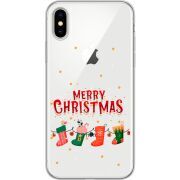 Прозрачный чехол Uprint Apple iPhone X Merry Christmas