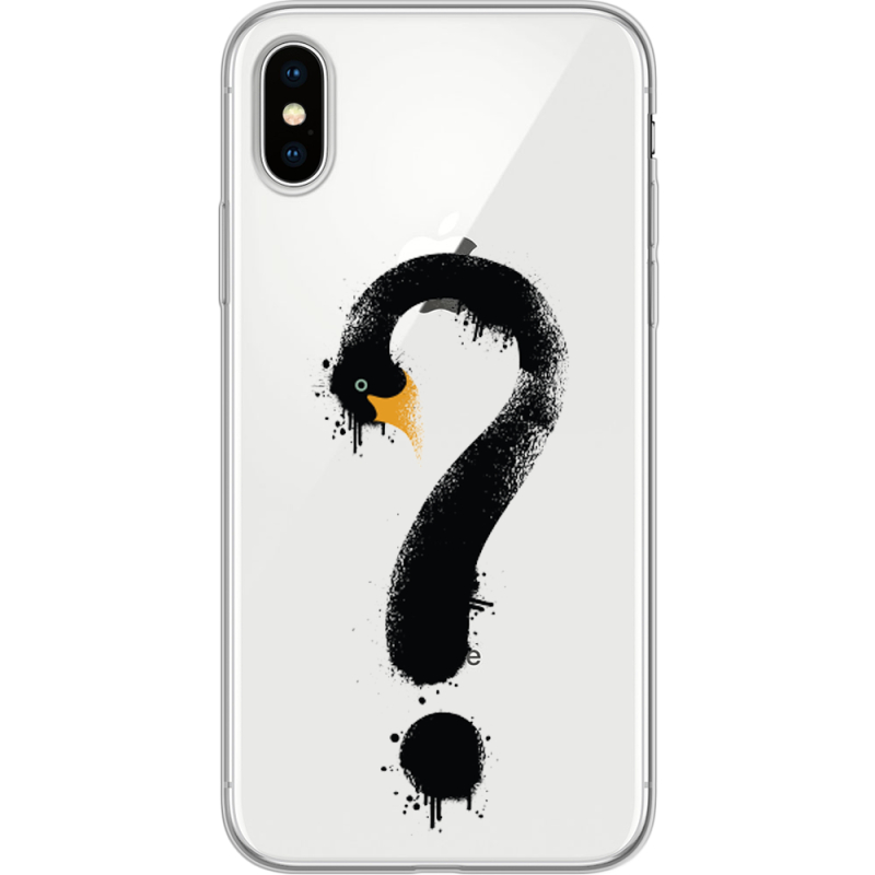 Прозрачный чехол Uprint Apple iPhone X Swan question