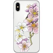 Прозрачный чехол Uprint Apple iPhone X Cherry Blossom