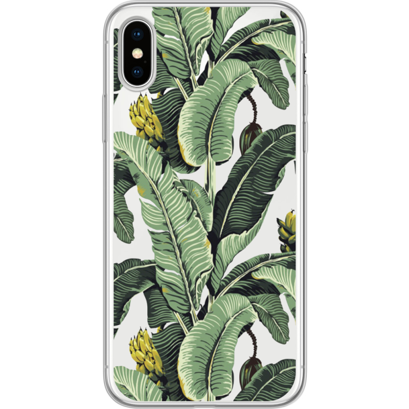 Прозрачный чехол Uprint Apple iPhone X Banana Leaves