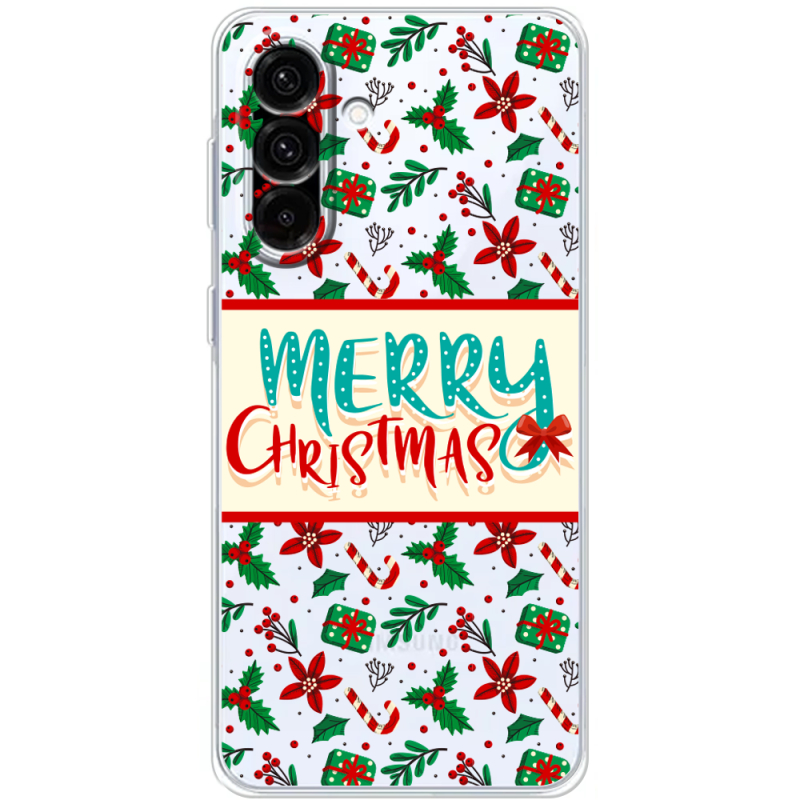 Прозорий чохол BoxFace Samsung Galaxy A56 (A566) Vintage Christmas Pattern