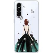 Чохол зі стразами Samsung Galaxy A56 (A566) Girl in the green dress