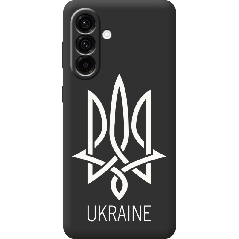 Чорний чохол BoxFace Samsung Galaxy A56 (A566) Тризуб монограмма ukraine