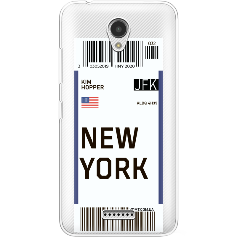 Прозрачный чехол Uprint Lenovo A Plus A1010a20 Ticket New York