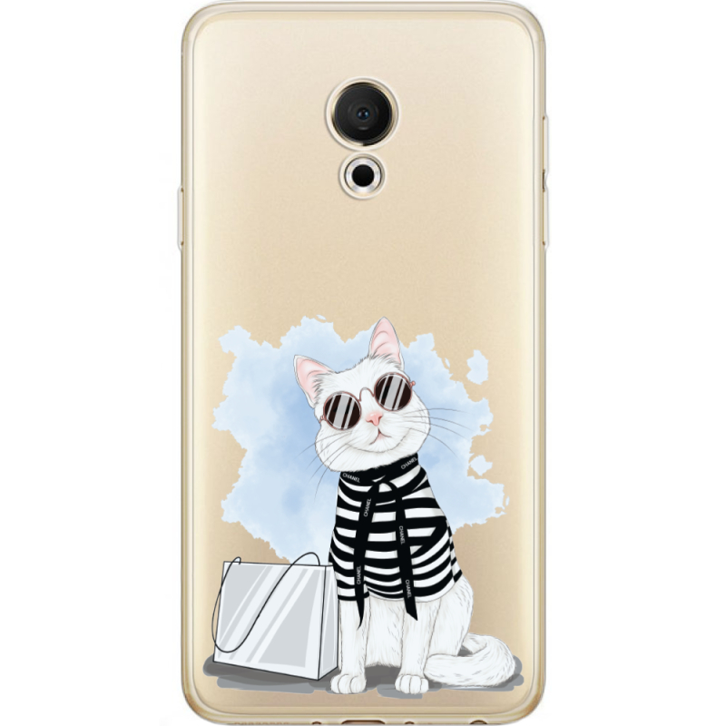 Прозрачный чехол Uprint Meizu M15 (15 Lite) Cat Style