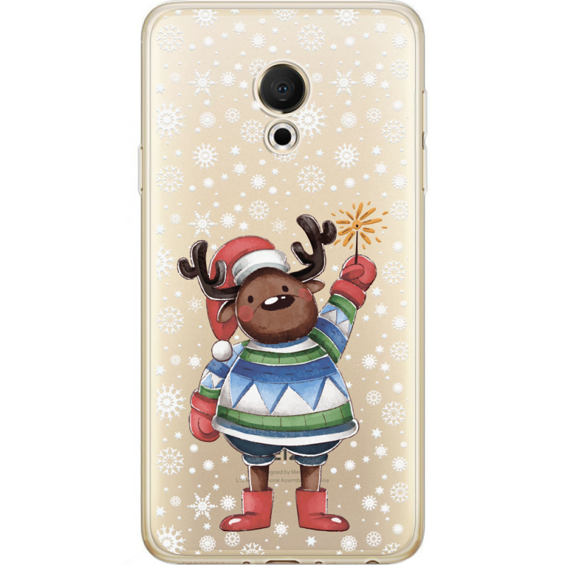 Прозрачный чехол Uprint Meizu M15 (15 Lite) Christmas Deer with Snow