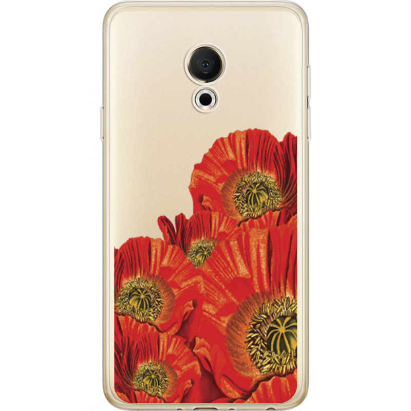 Прозрачный чехол Uprint Meizu M15 (15 Lite) Red Poppies