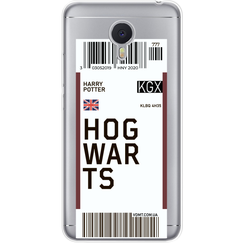 Прозрачный чехол Uprint Meizu M3 Note Ticket Hogwarts