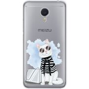 Прозрачный чехол Uprint Meizu M3 Note Cat Style