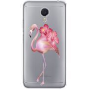 Прозрачный чехол Uprint Meizu M3 Note Floral Flamingo