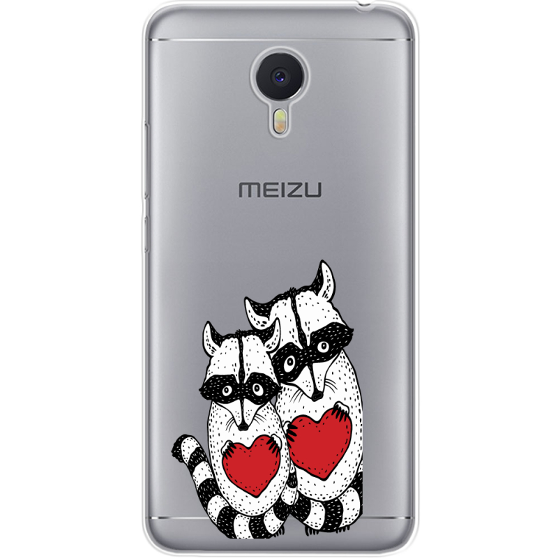 Прозрачный чехол Uprint Meizu M3 Note Raccoons in love