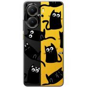 Прозорий чохол BoxFace Poco X7 Pro с 3D-глазками Black Kitty