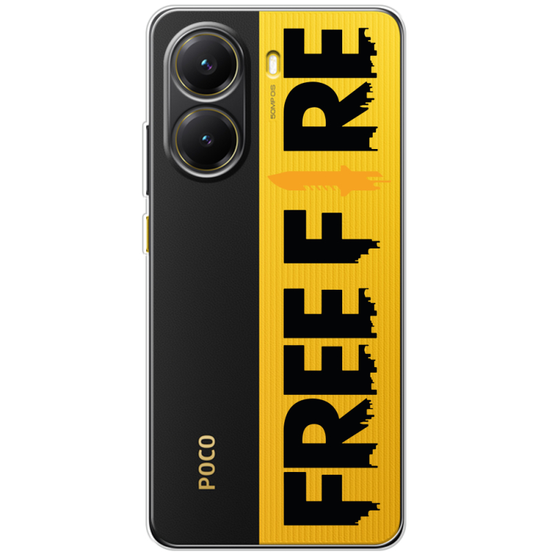 Прозорий чохол BoxFace Poco X7 Pro Free Fire Black Logo