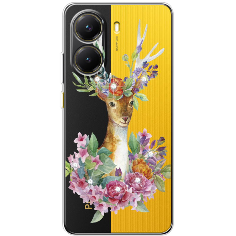 Чохол зі стразами Poco X7 Pro Deer with flowers