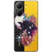 Чохол зі стразами Poco X7 Pro Cat in Flowers